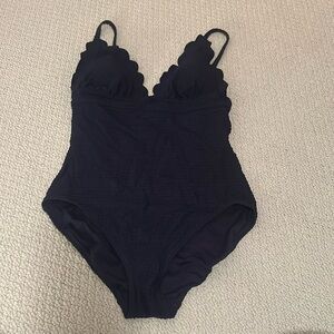 scallop kate spade navy plunge one piece swimsuit
